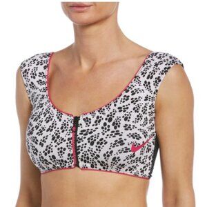 NWT Nike Party Dots Swim Fitted Crop Top White and Black Size L